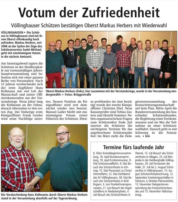 Artikel aus dem Soester Anzeiger vom 26.Jan.2015